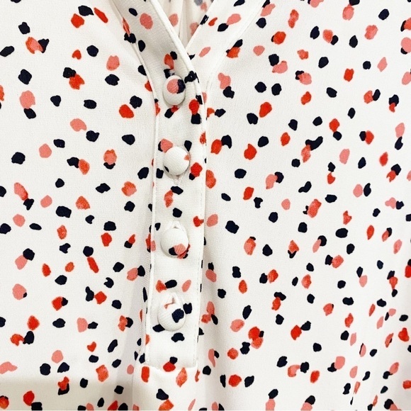 Karl Lagerfeld | Paris Henley Top Distressed Dot Spandex 3/4 Sleeve Size Small - Picture 3 of 6